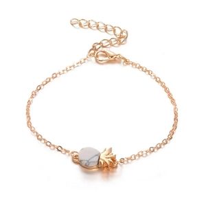Gold Howlight Pineapple Ankle Bracelet Gemstone Adjustable Anklet Ankle Bracelet